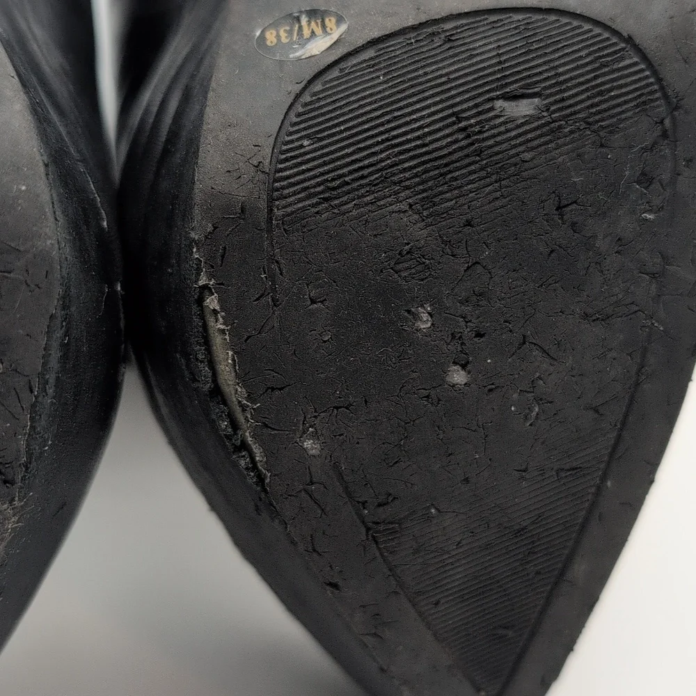 BCBGENERATION| Black Leather High Heel Ankle Boots - Picture 10 of 16